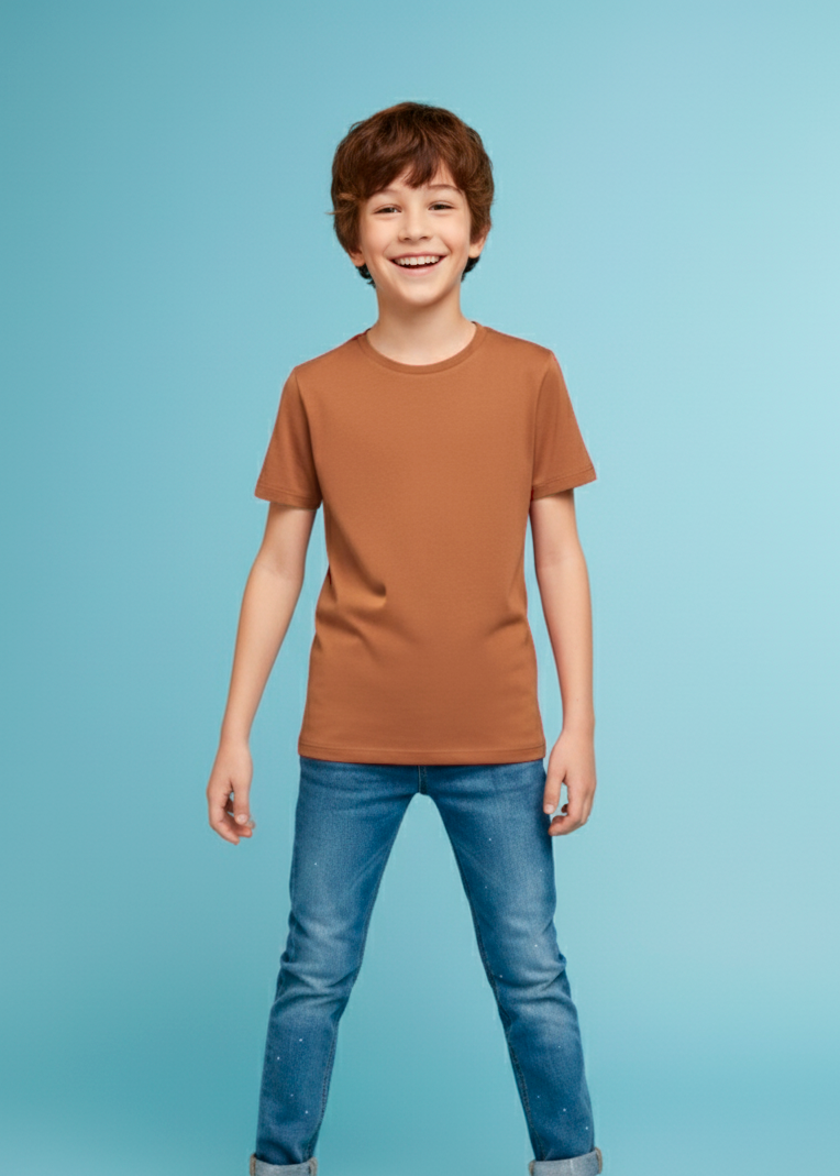 CAMISETA ALGODÃO PREMIUM | KIDS | TERRACOTA