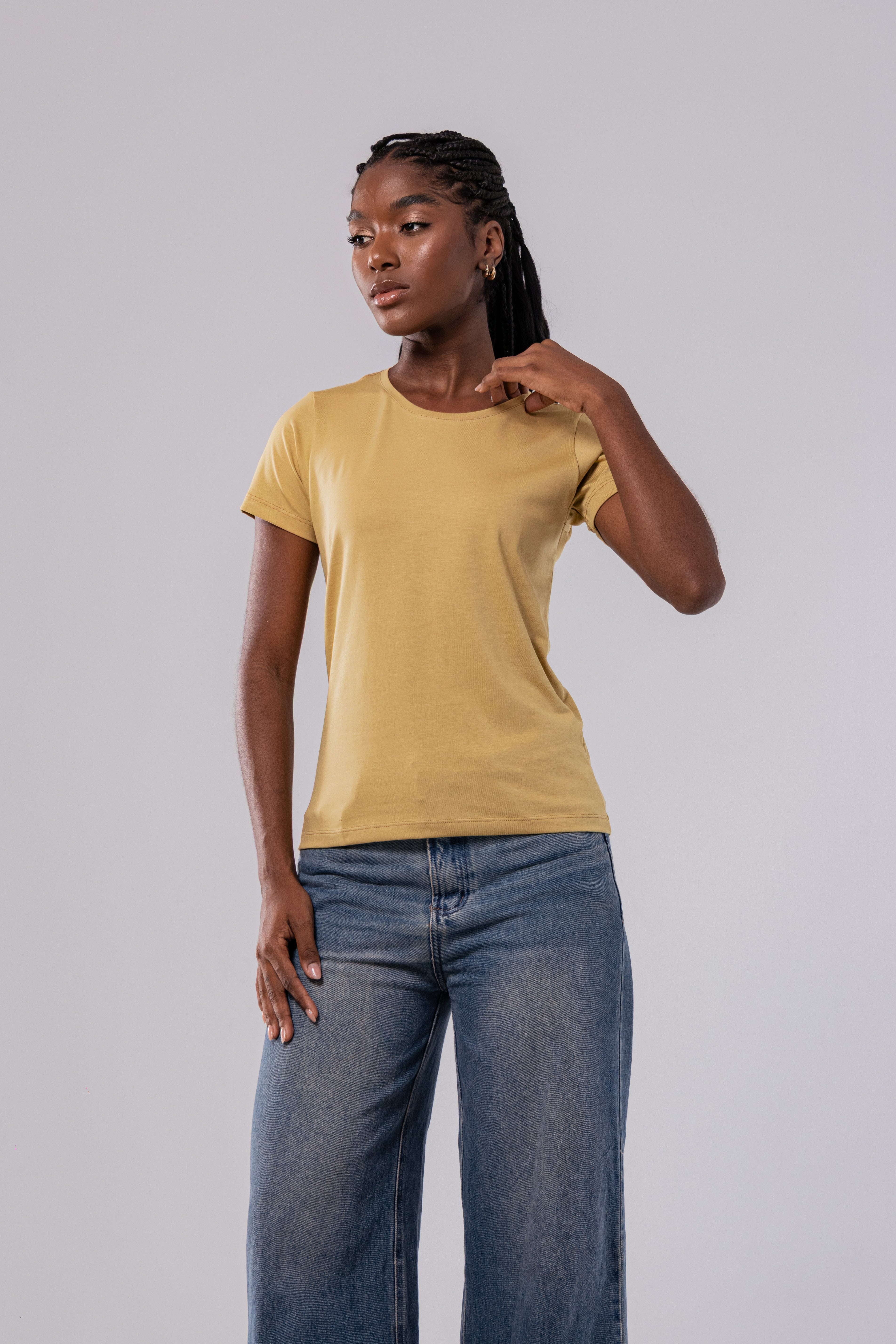 CAMISETA PIMA - FEM - AREIA