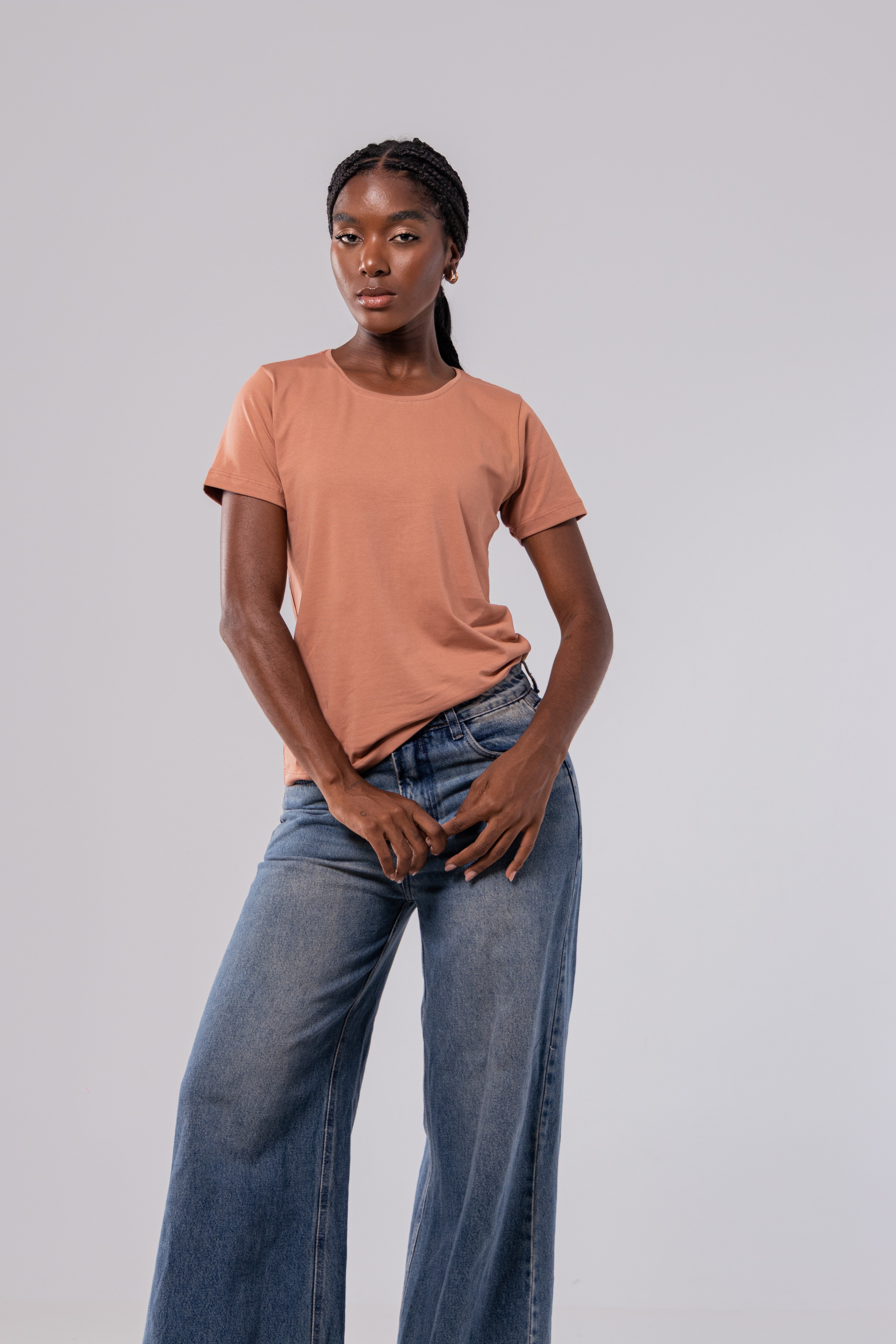 CAMISETA PIMA | FEMININA |  GOIABA