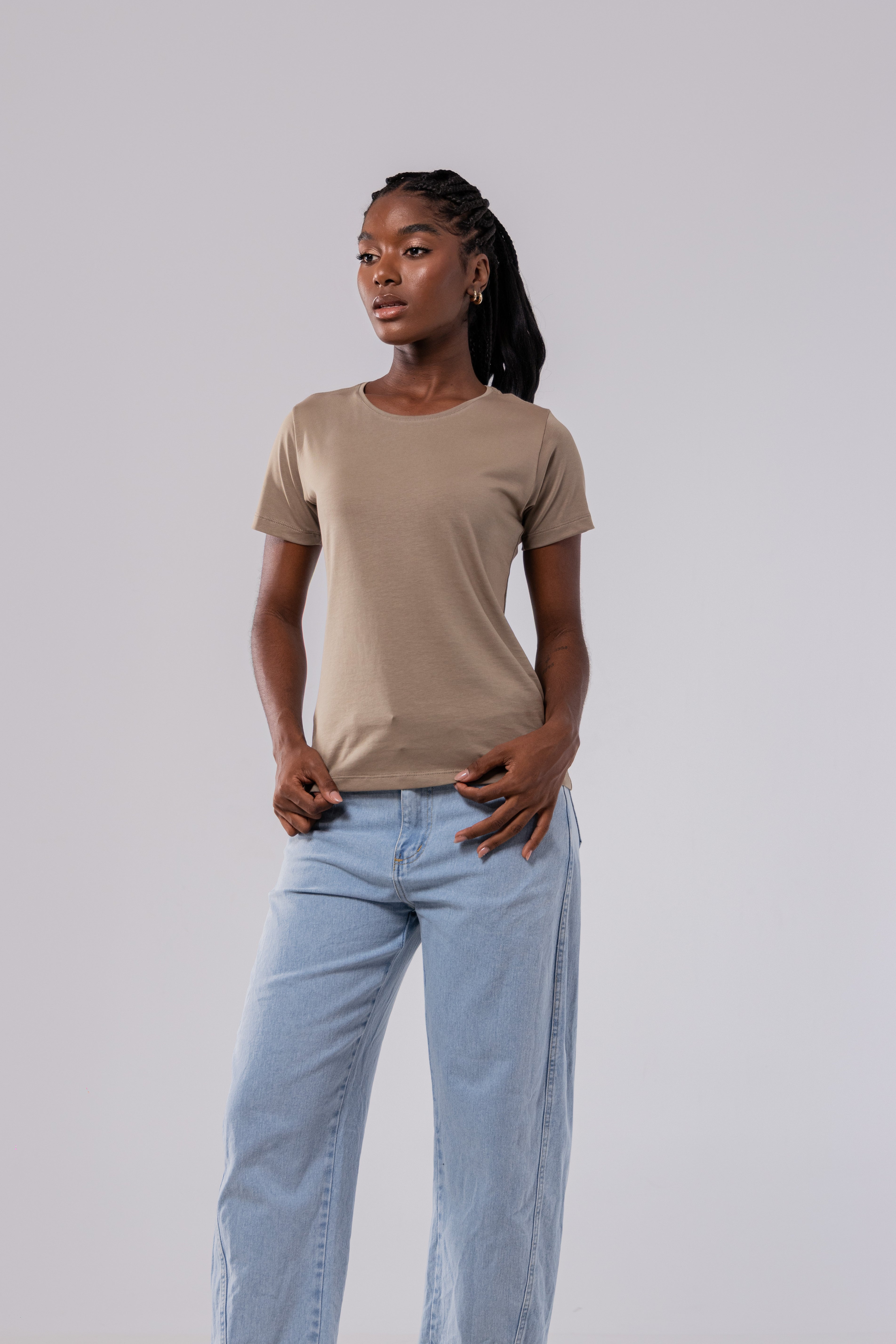 CAMISETA PIMA - FEM - STONE