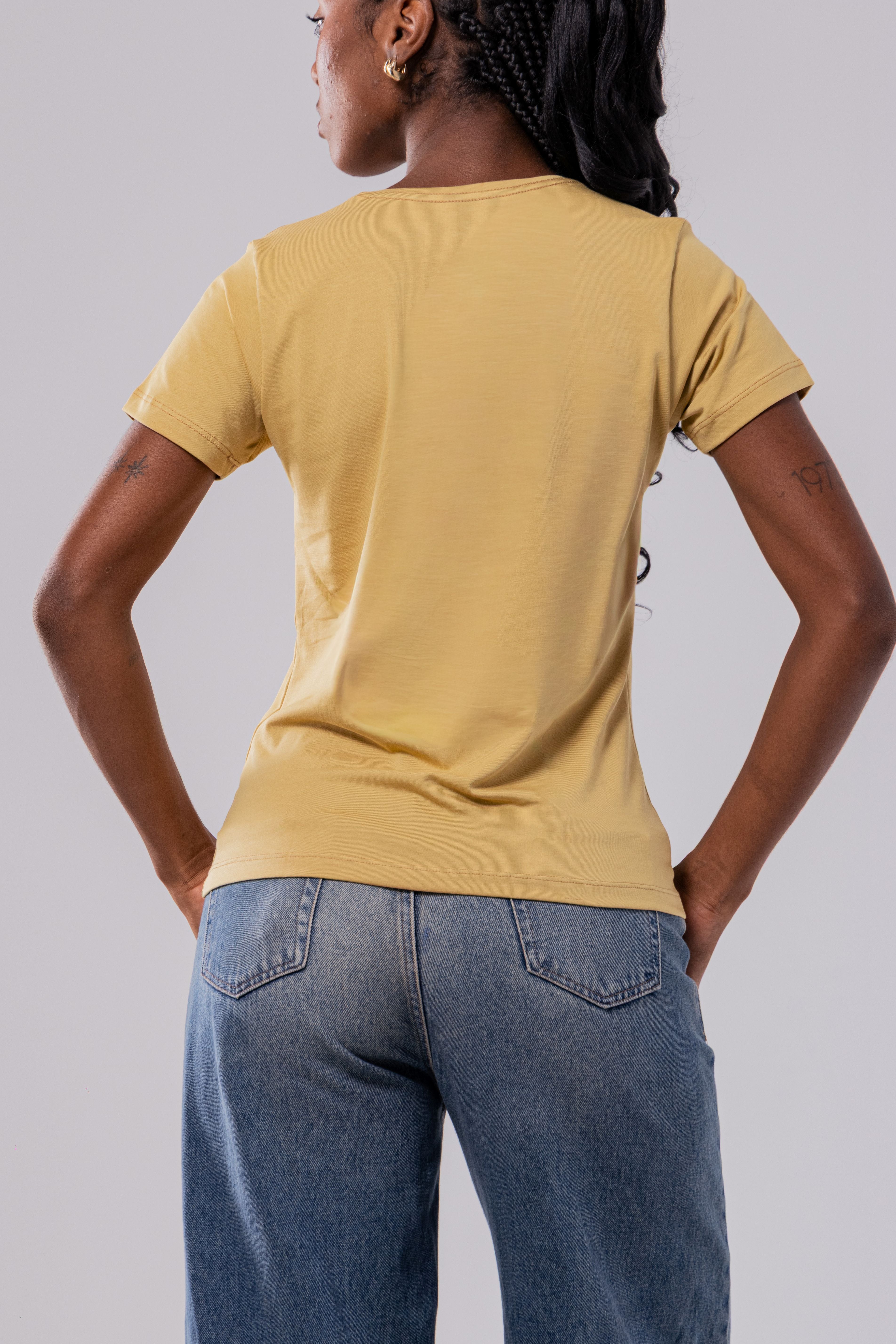 CAMISETA PIMA - FEM - AREIA