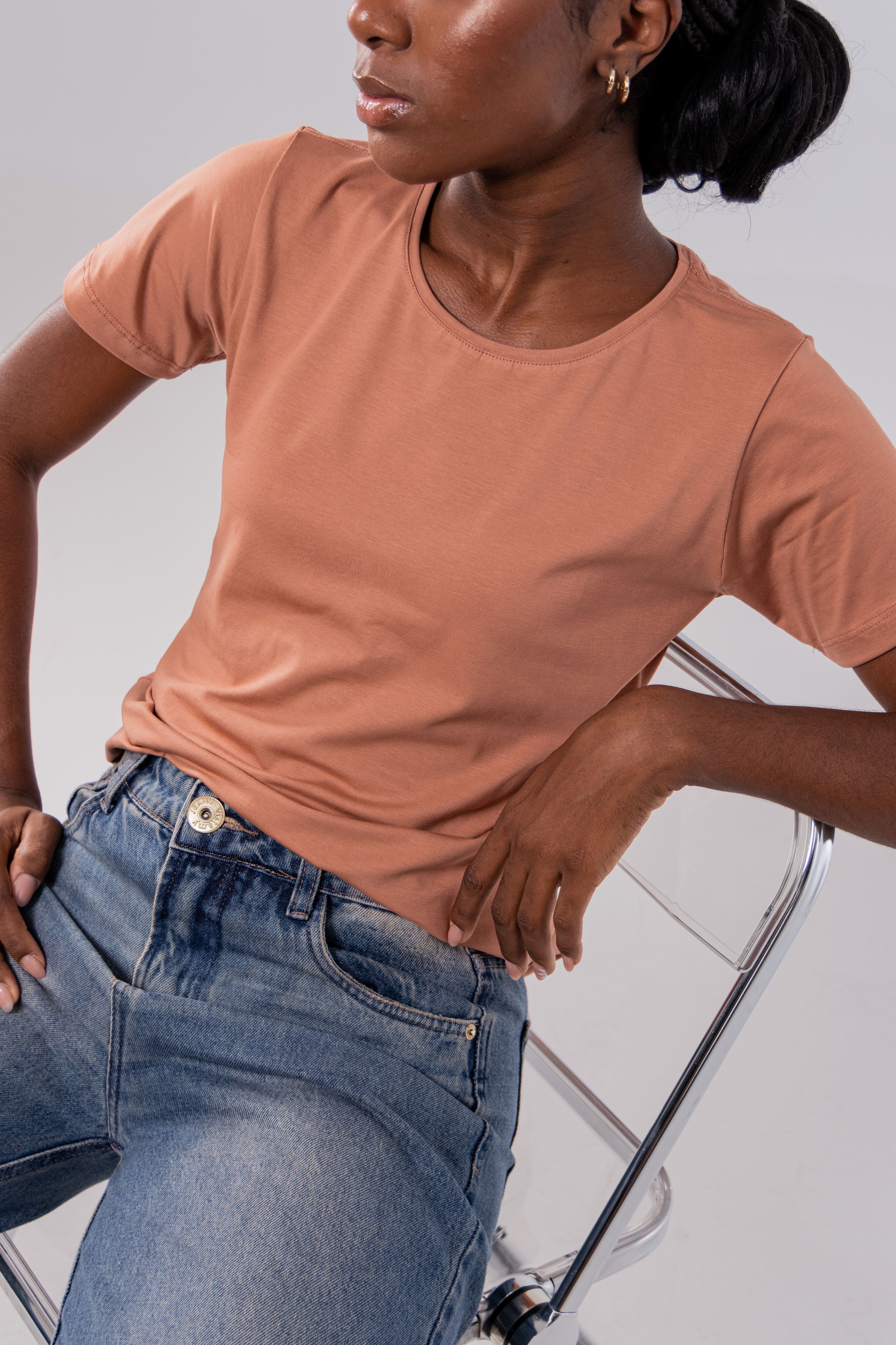CAMISETA PIMA | FEMININA |  GOIABA