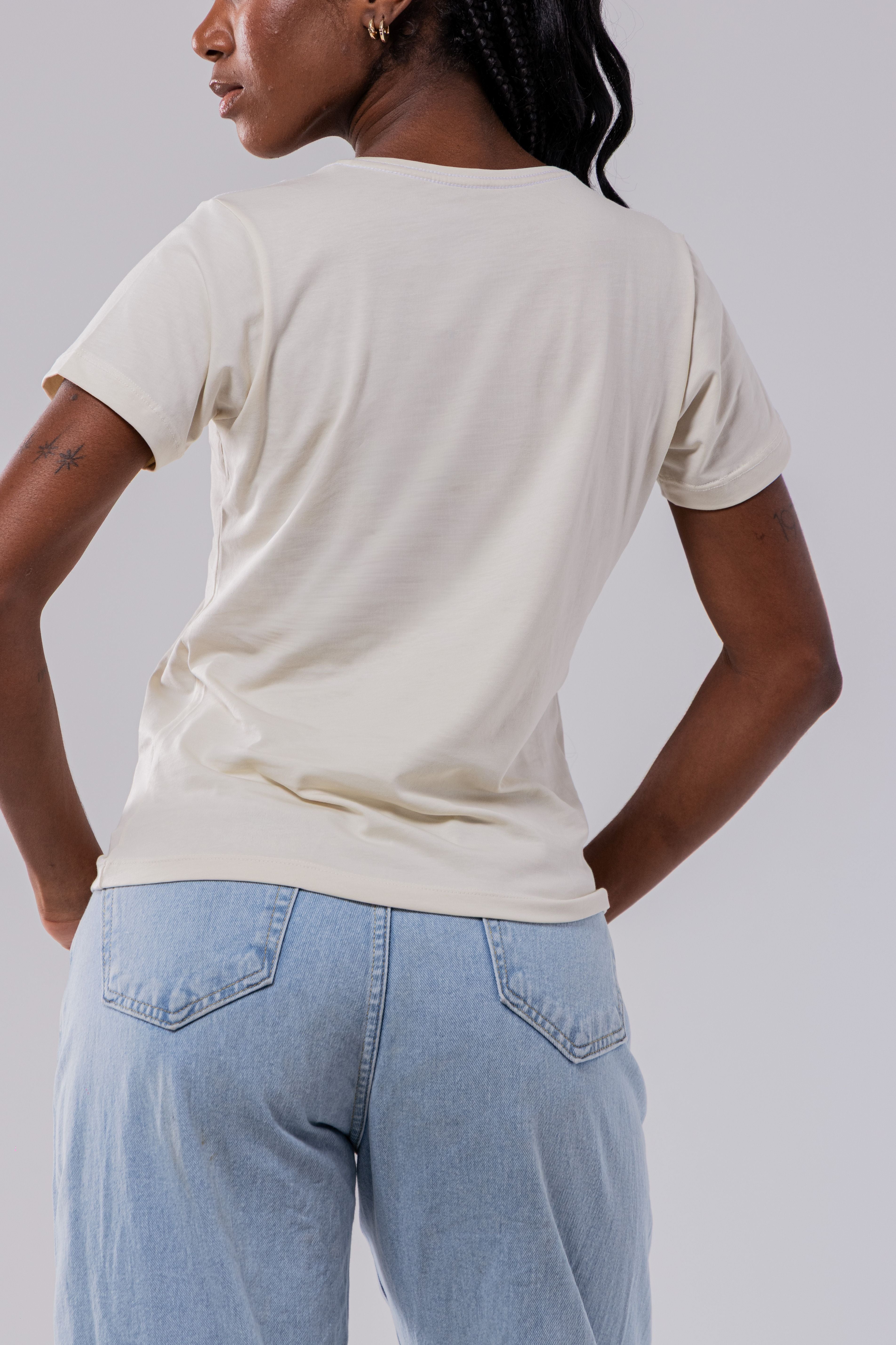 CAMISETA PIMA FEMININA |  OFFWHITE