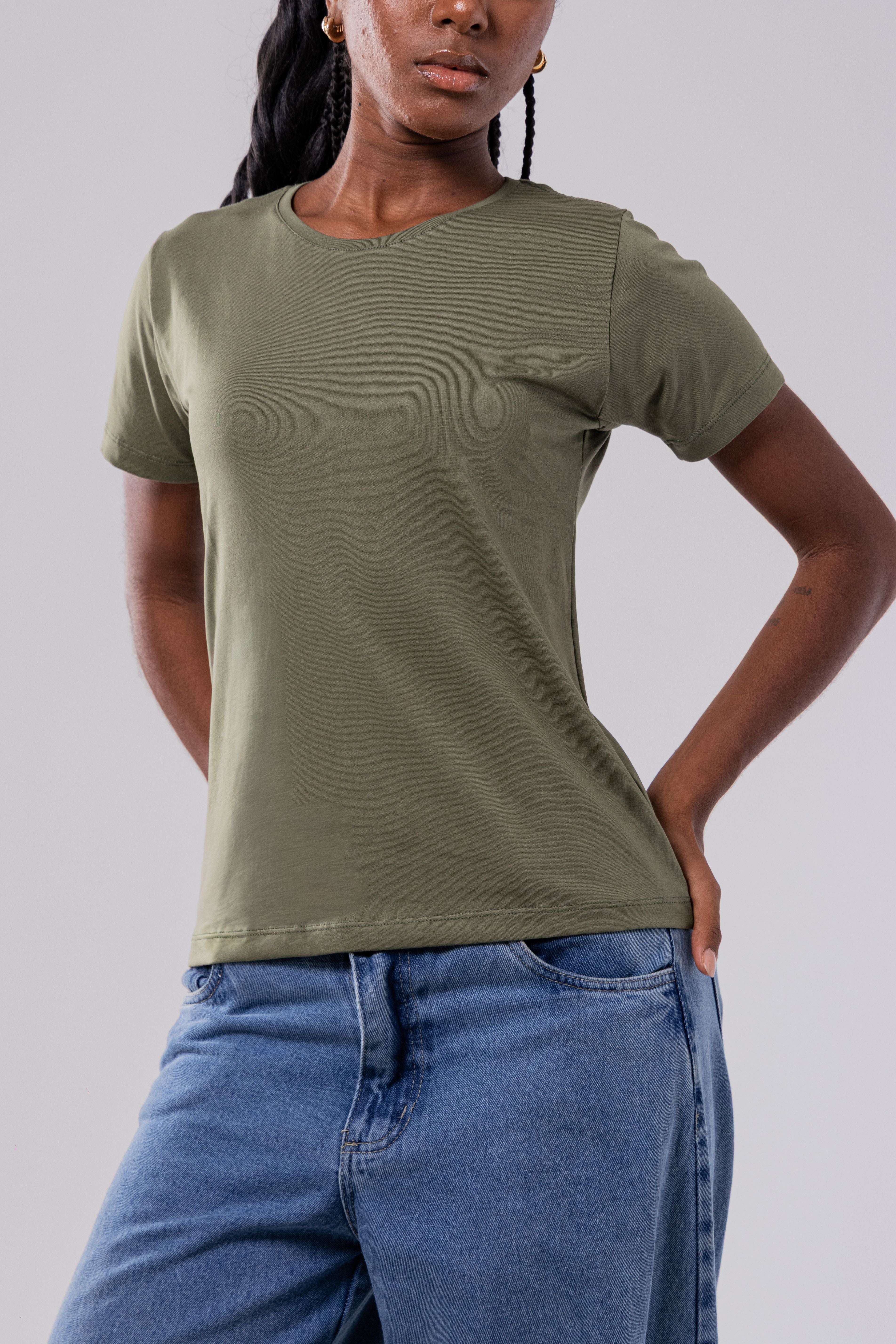 CAMISETA PIMA | FEMININA | VERDE OLIVA