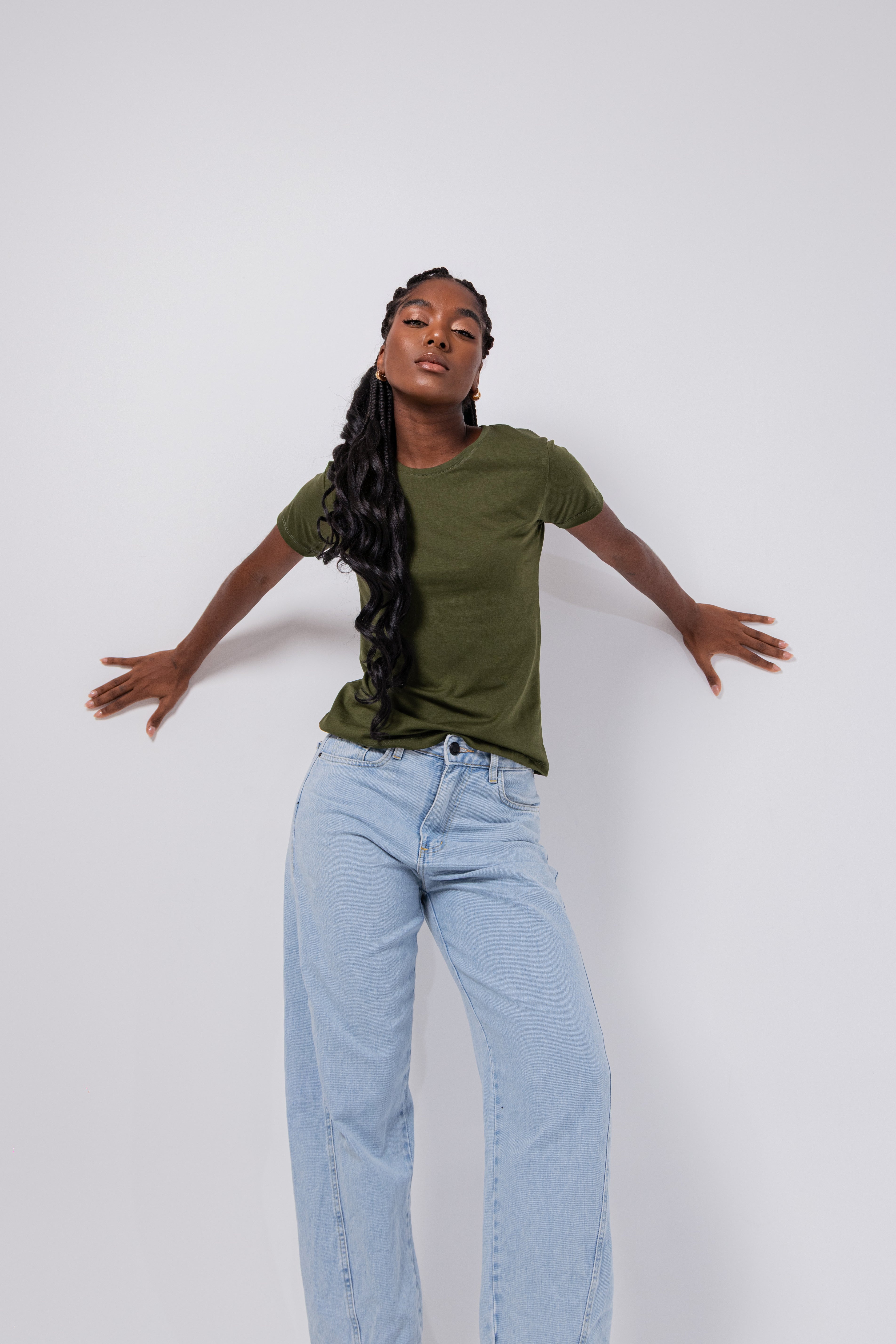CAMISETA PIMA FEMININA | VERDE SELVA