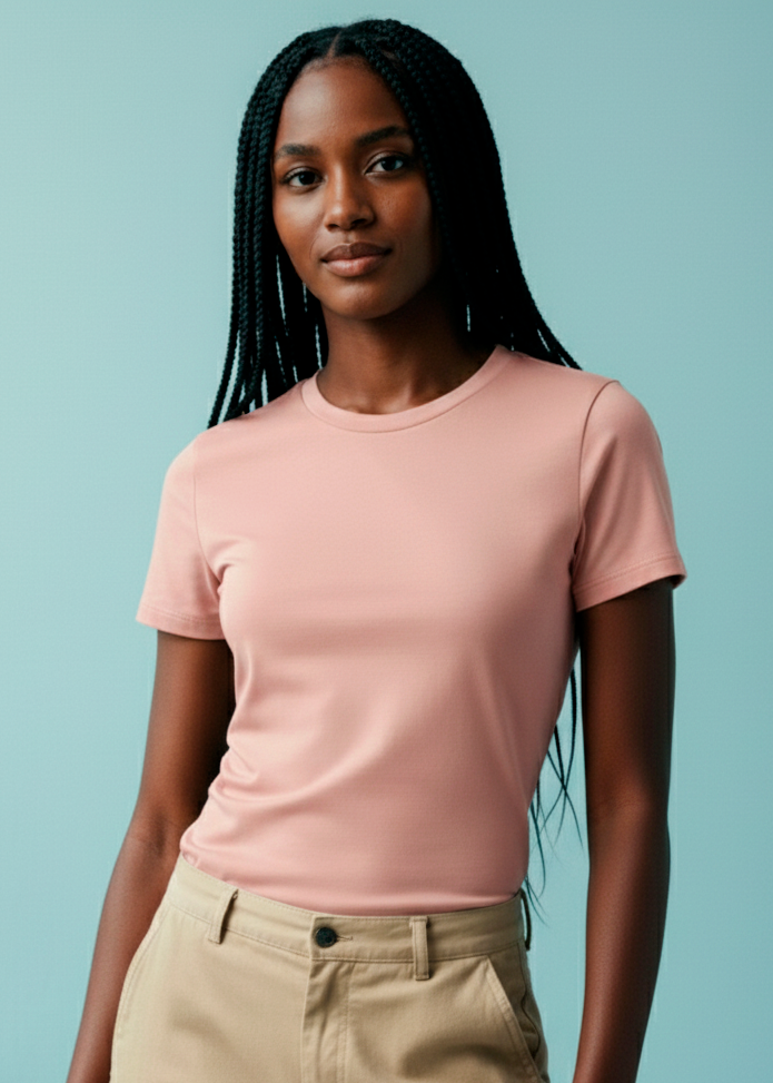 CAMISETA PIMA | FEMININA |  GOIABA