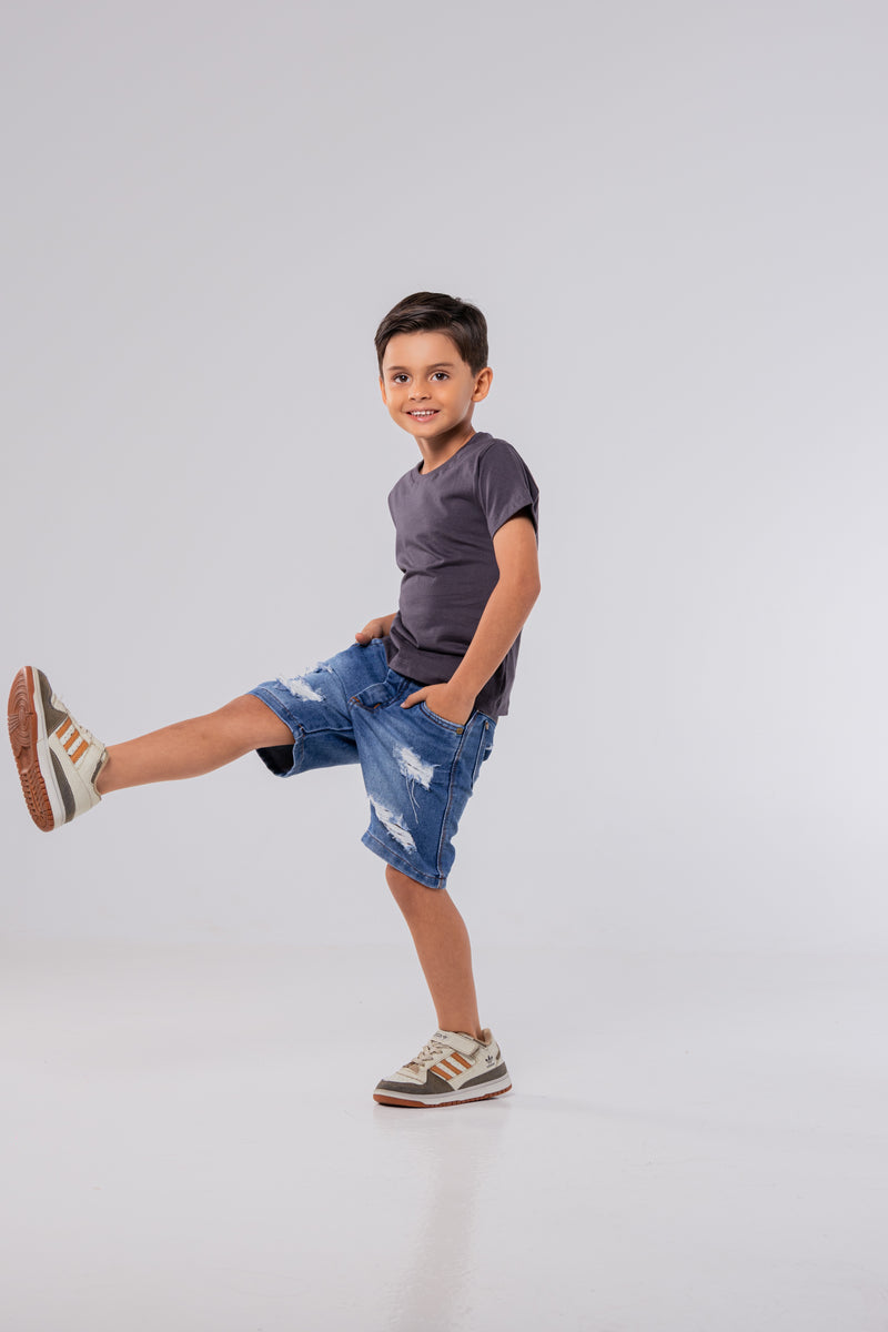 CAMISETA ALGODÃO PREMIUM  // KIDS // CINZA