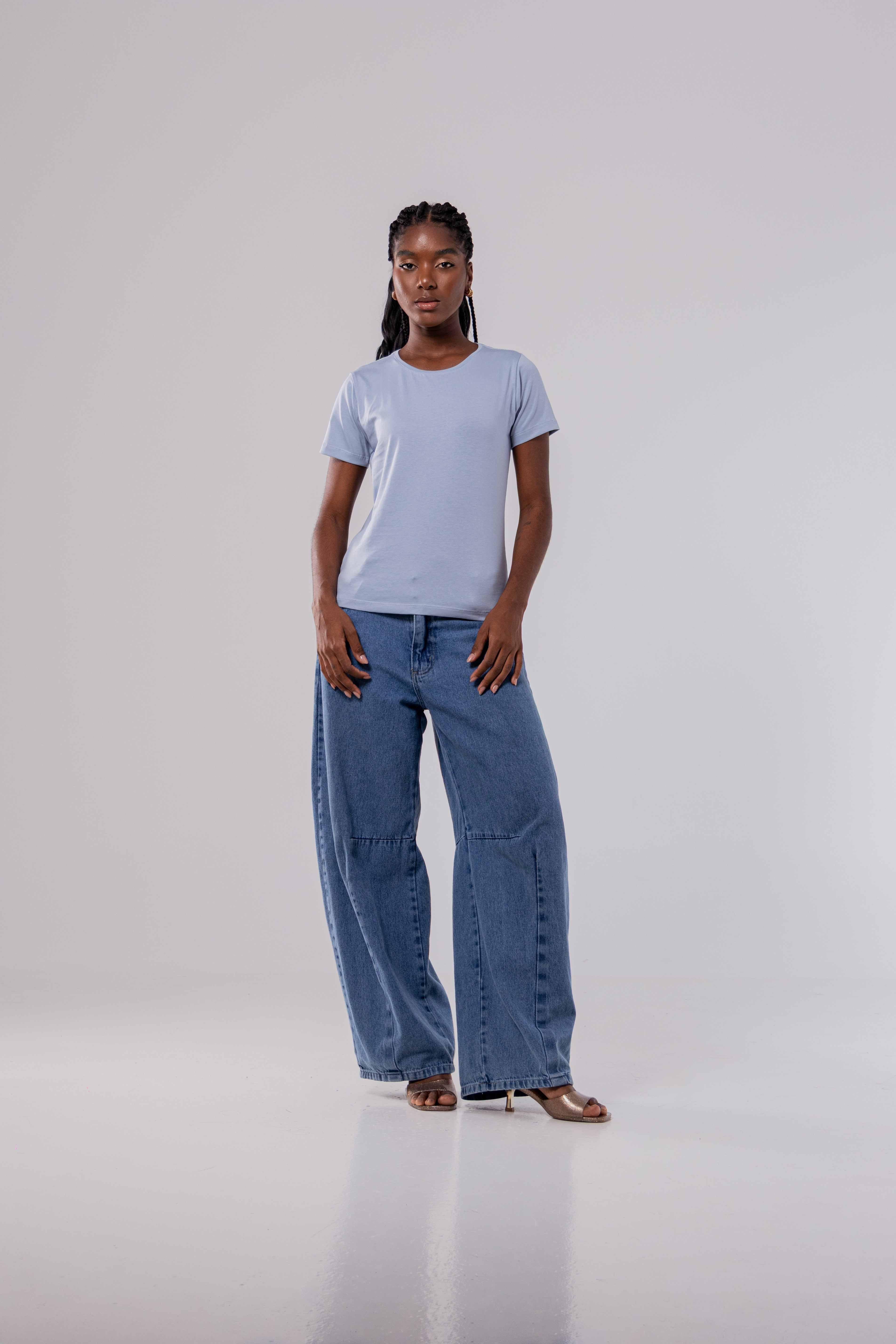 CAMISETA PIMA - FEM - AZUL CELESTE