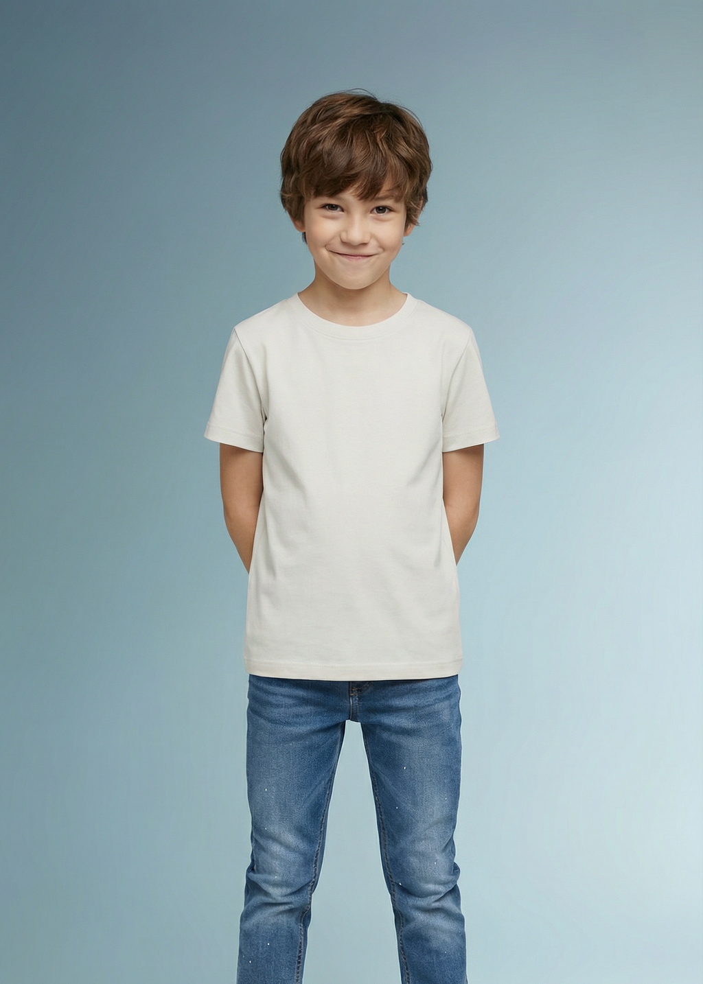 CAMISETA ALGODÃO PREMIUM // KIDS //BRANCO TALCO