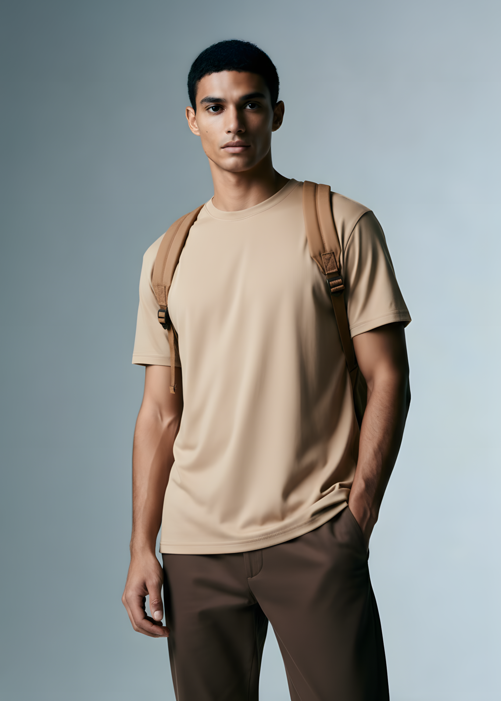 CAMISETA MODAL TECH | BEGE BOSQUE
