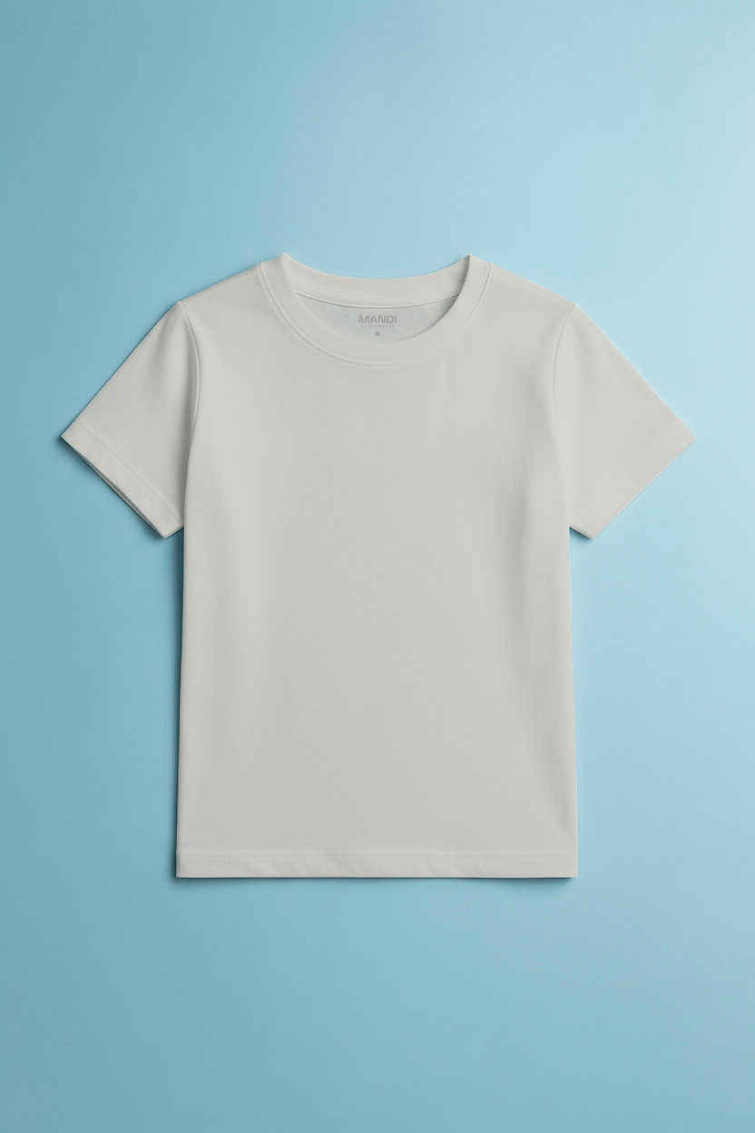 CAMISETA ALGODÃO PREMIUM // KIDS //BRANCO TALCO